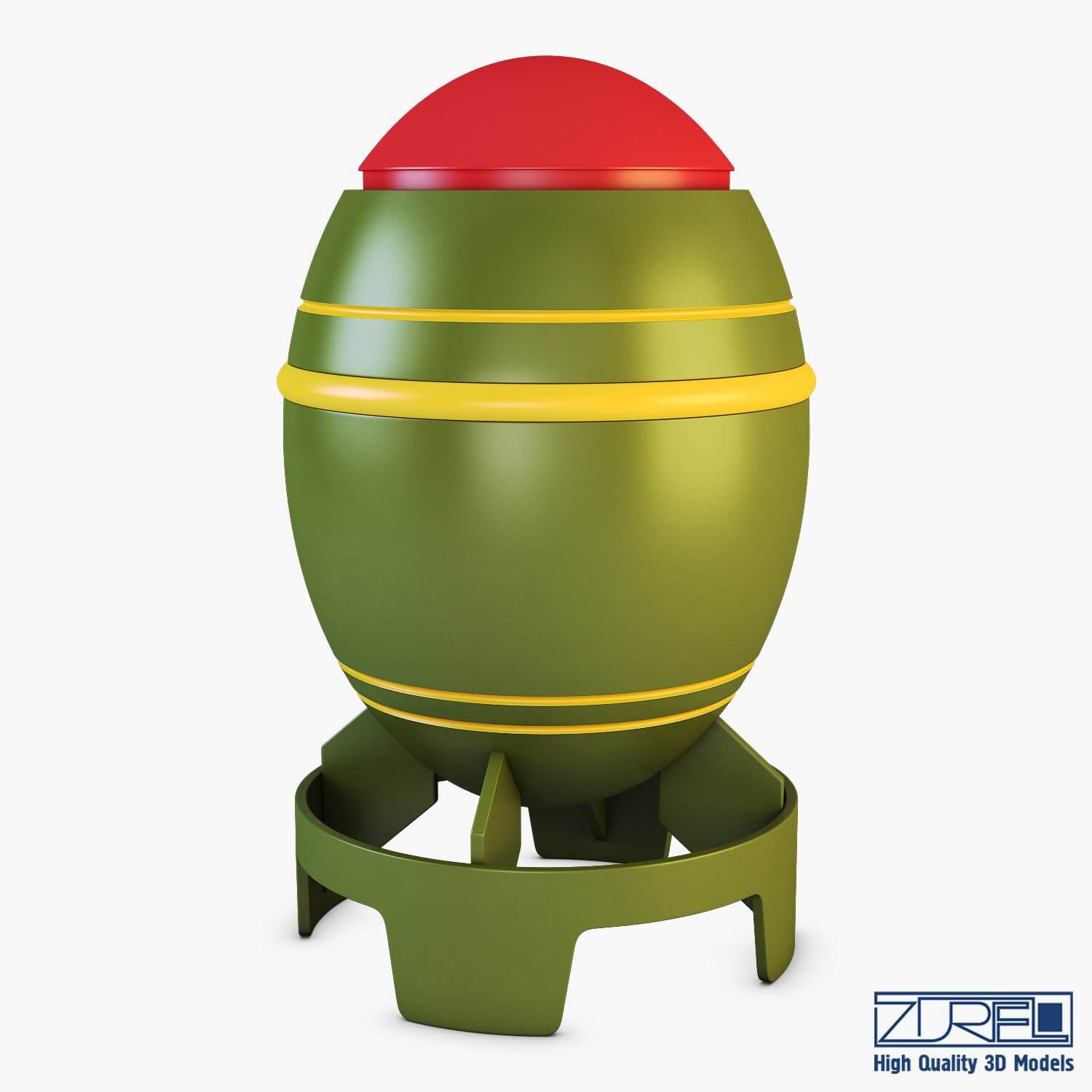 Nuclear Bomb V 1 3D Model by Zurel