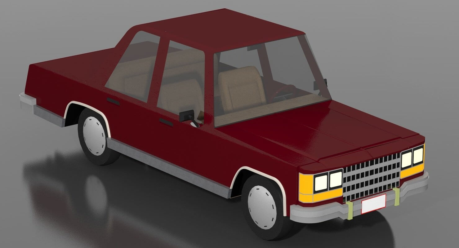 Cartoon Red Car 3D Model by zyed