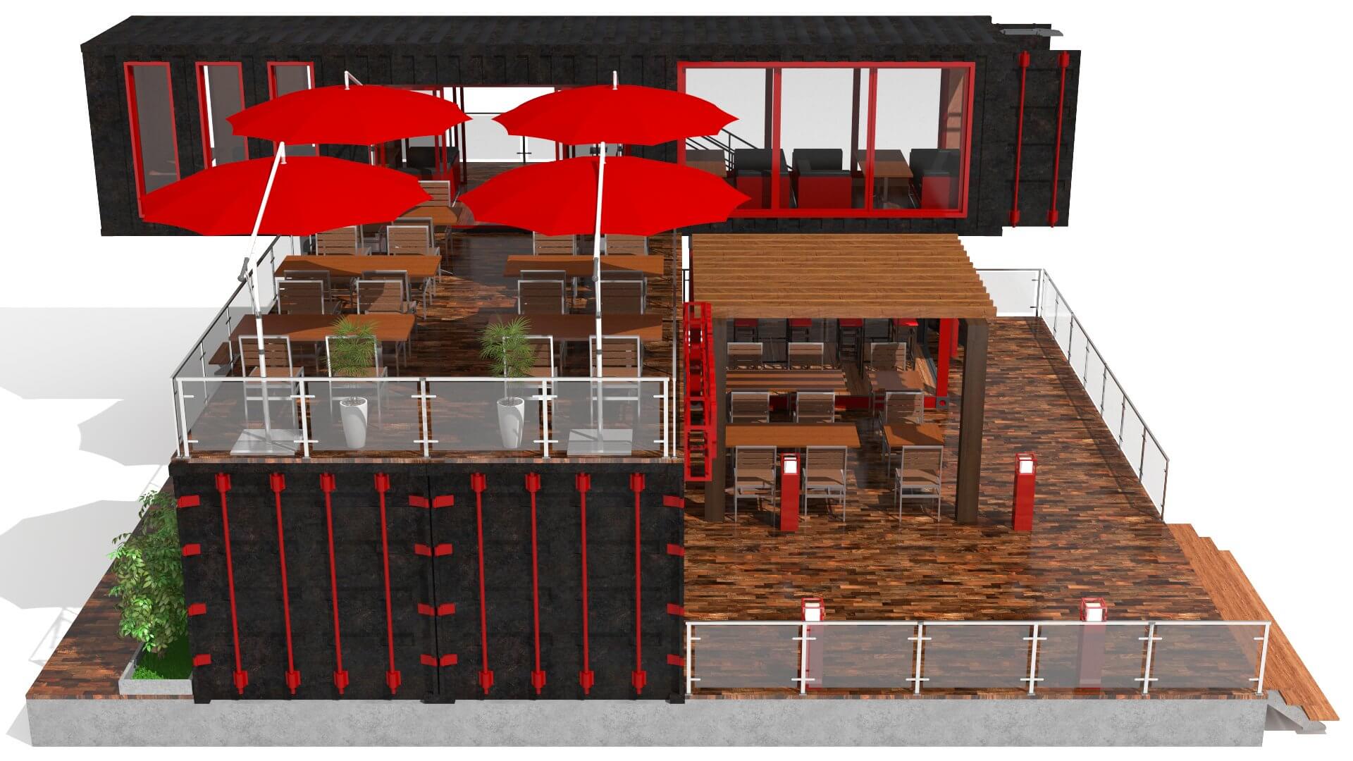 Container Restaurant - 3D Model by zyed