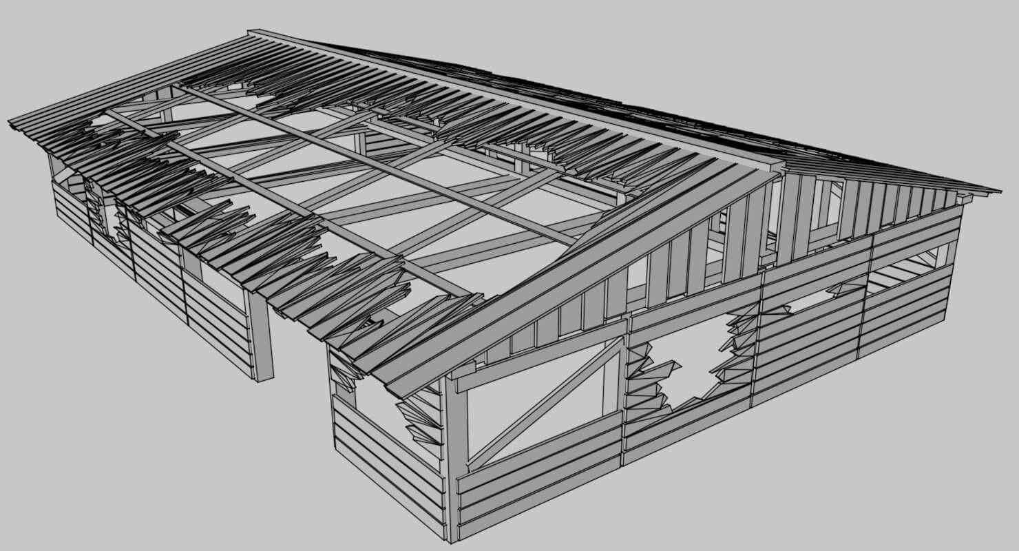 Destroyed Warehouse - 3D Model by zyed