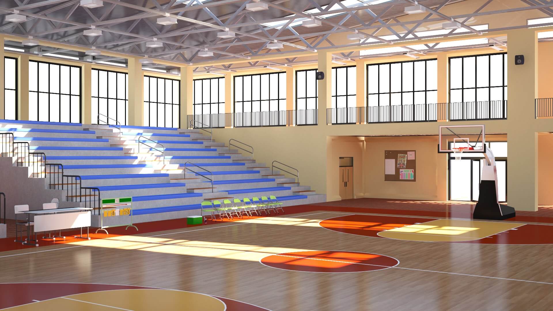 High School Gymnasium 3D Model by zyed