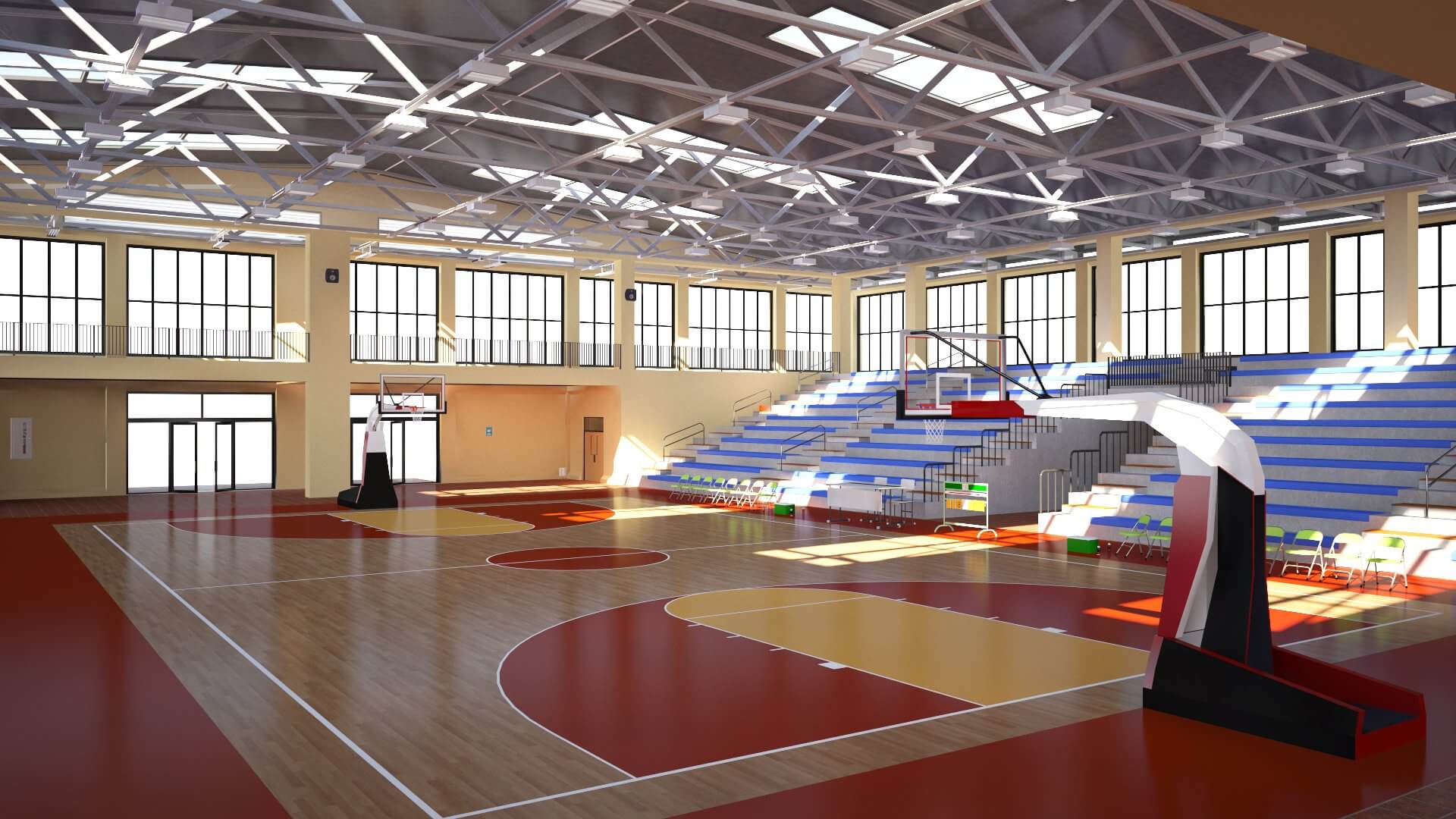 High School Gymnasium 3D Model by zyed