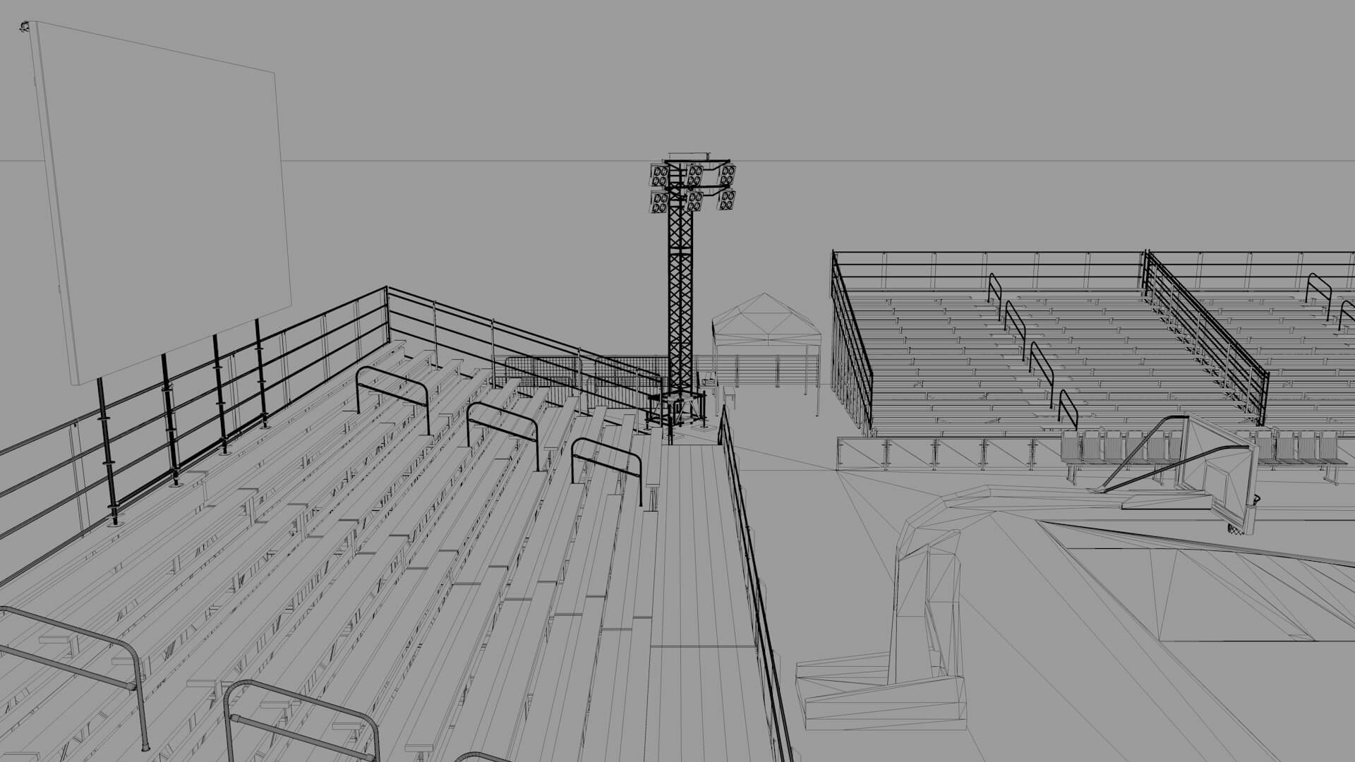 Outdoor Basketball Stadium 3D Model by zyed